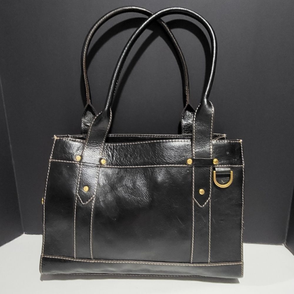 Franklin Covey Brown Leather Briefcase / Tote Work Bag